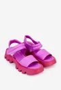 Sandale fuchsia din piele naturala