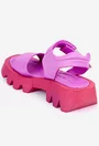 Sandale fuchsia din piele naturala