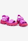 Sandale fuchsia din piele naturala