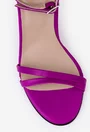 Sandale fuchsia din piele naturala cu toc subtire
