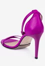 Sandale fuchsia din piele naturala cu toc subtire
