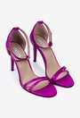 Sandale fuchsia din piele naturala cu toc subtire