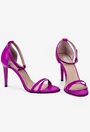 Sandale fuchsia din piele naturala cu toc subtire