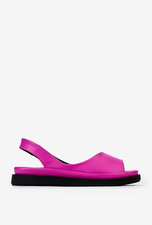 Sandale fuchsia realizate din piele naturala