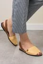 Sandale galben-pal cu maro din piele naturala Adnana