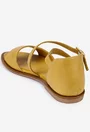 Sandale galbene din piele cu barete in x