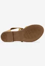 Sandale galbene din piele cu barete in x
