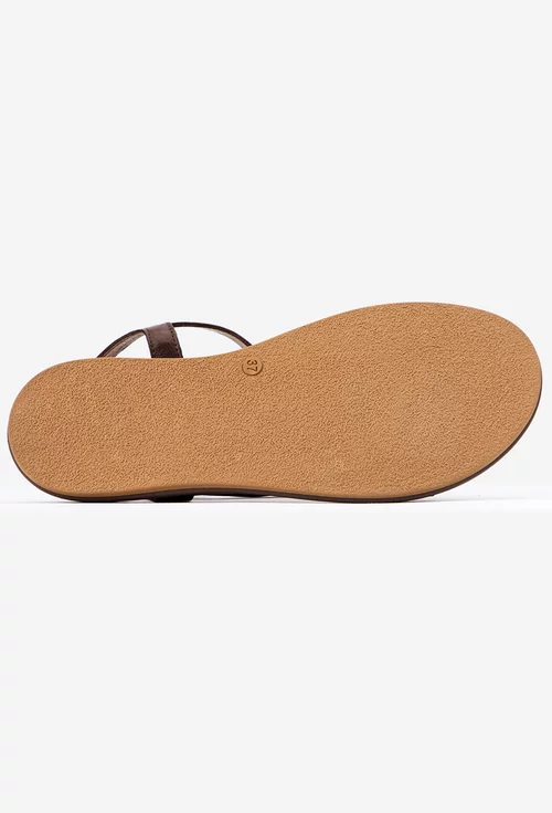 Sandale maro din piele