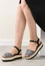 Sandale negre cu alb din piele naturala Arina