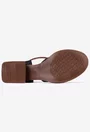 Sandale negre din piele cu model perforat