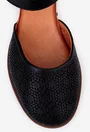 Sandale negre din piele cu model perforat