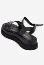 Sandale negre din piele naturala