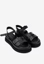 Sandale negre din piele naturala