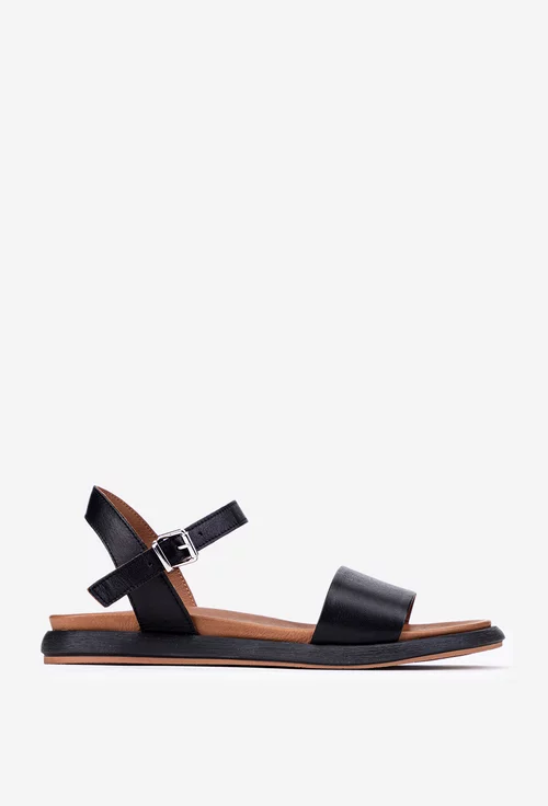 Sandale negre din piele naturala