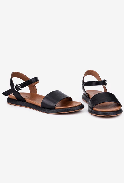 Sandale negre din piele naturala