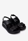 Sandale negre din piele naturala