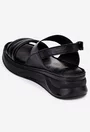 Sandale negre din piele naturala