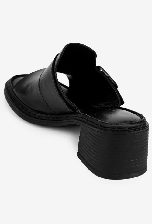 Sandale negre din piele naturala