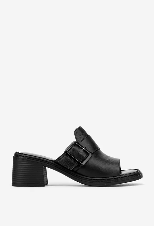 Sandale negre din piele naturala