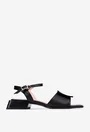 Sandale negre din piele naturala cu ornament