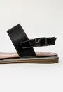 Sandale negru metalizat din piele naturala Lucky