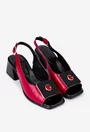 Sandale rosii din piele cu ornament