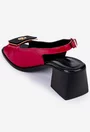 Sandale rosii din piele cu ornament