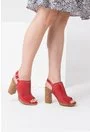 Sandale rosii din piele naturala Xena