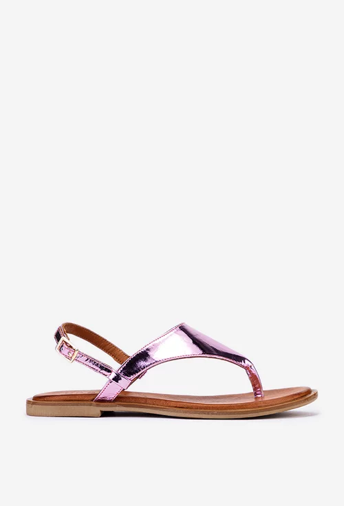 Sandale roz din piele
