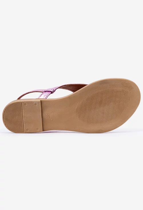 Sandale roz din piele