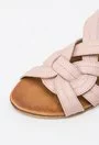 Sandale roz pudra din piele naturala Olivia