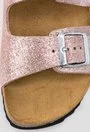 Sandale roz metalizat din piele naturala Amanda