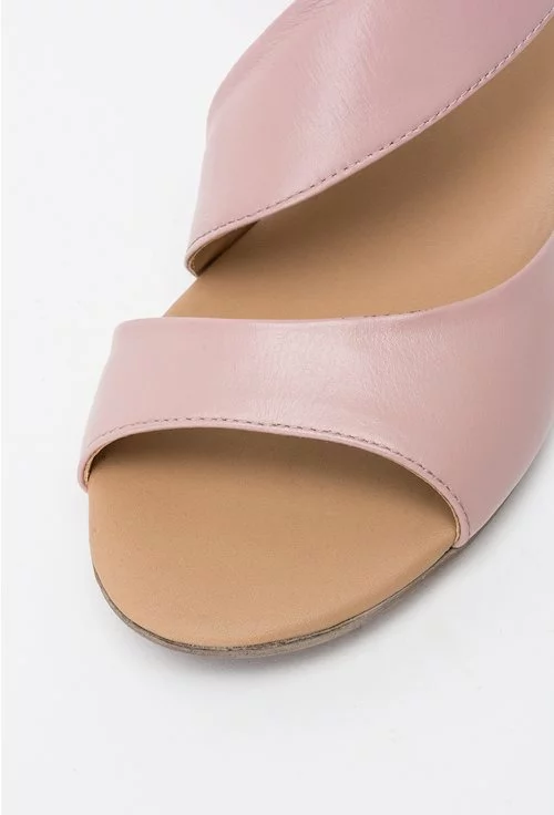 Sandale roz-pudra din piele naturala Corelia