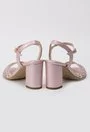 Sandale roz sidef din piele naturala Vivi