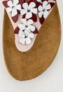 Sandale roze tip papuc din piele naturala cu flori Daiana