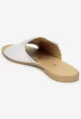 Sandale stil papuc dama albe din piele naturala