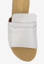 Sandale stil papuc dama albe din piele naturala