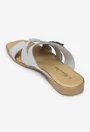 Sandale stil papuc dama din piele alba