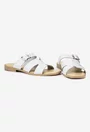 Sandale stil papuc dama din piele alba