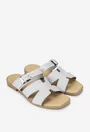 Sandale stil papuc dama din piele alba