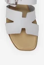 Sandale stil papuc dama din piele alba