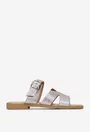 Sandale stil papuc dama din piele argintie