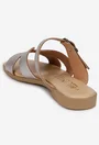 Sandale stil papuc dama din piele argintie