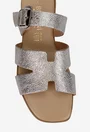 Sandale stil papuc dama din piele argintie
