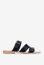 Sandale stil papuc dama din piele bleumarin