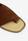 Sandale stil papuc dama din piele intoarsa maro