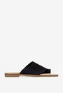 Sandale stil papuc dama din piele intoarsa neagra