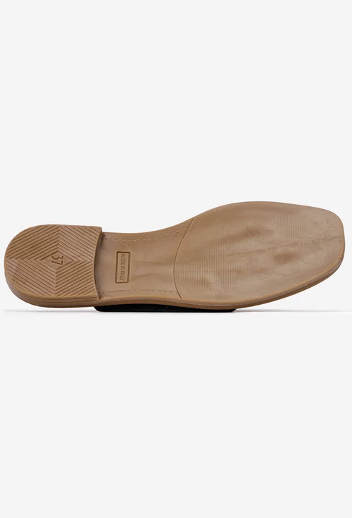 Sandale stil papuc dama din piele intoarsa neagra