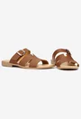 Sandale stil papuc dama din piele maro