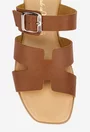 Sandale stil papuc dama din piele maro